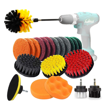 les attachements de brosse de la perceuse 22pcs réglés pour frotter des protections épongent la brosse d'épurateur de puissance