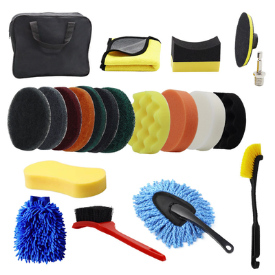 21Pcs Kit de lavage de voiture brosses détaillées de nettoyage Forage brosse douce