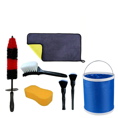 La station de lavage de 7 morceaux nettoyant Kit Car Details Tools Full a placé des kits d'entretien automobile