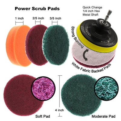 les attachements de brosse de la perceuse 22pcs réglés pour frotter des protections épongent la brosse d'épurateur de puissance