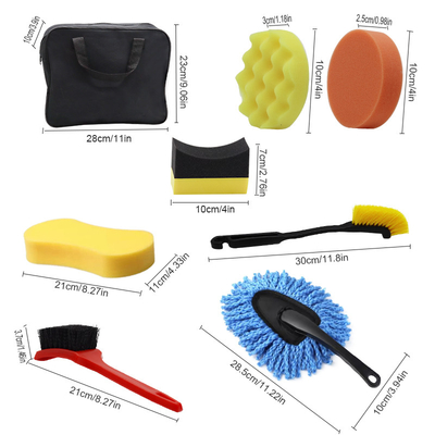 21Pcs Kit de lavage de voiture brosses détaillées de nettoyage Forage brosse douce