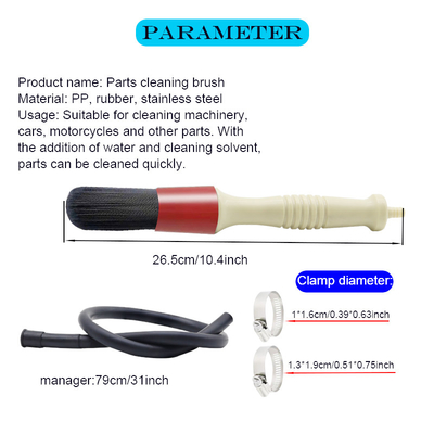 Parties de brosses PBT dures Set de brosses à laver Les taches d'huile lourdes Nettoyer le brossage avec tuyau