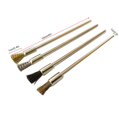 Matériau personnalisé en acier inoxydable cuivre brosses de cheveux de cheval brosses en fil de fer avec bâton