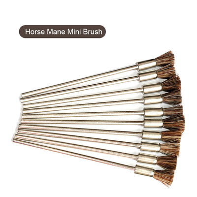 Matériau personnalisé en acier inoxydable cuivre brosses de cheveux de cheval brosses en fil de fer avec bâton