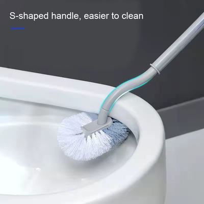 Longue poignée Nettoyer Pas de coin mort Brosse toilette ménagère Mural suspendu Et cheveux doux Poignée en forme de S
