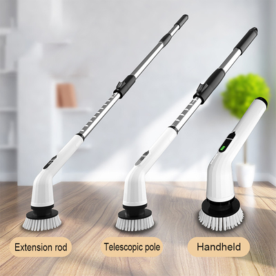 Pinceau de nettoyage électrique multifonctionnel Longue poignée Retractible Outil de nettoyage imperméable à l'eau Maison plancher Cuisine salle de bain
