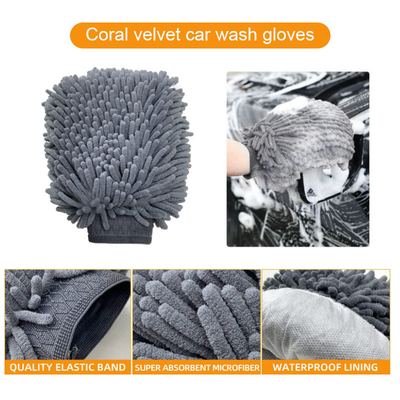 Brosses de lavage de voiture à 9 pièces Brosses de pneus de voiture Hub Brosses de lavage chiffrées Gants