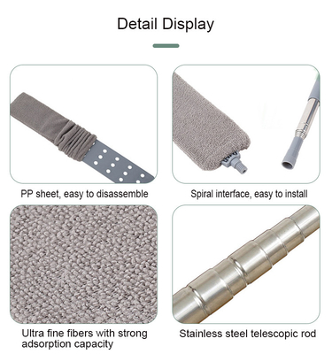 Étendre le plafond du poteau télescopique Nettoyer la poubelle en microfibre lavable