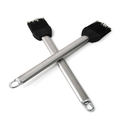 Pinceau de barbecue en silicone résistant aux températures élevées Manche en acier inoxydable Pinceau à huile de boulangerie Pinceau à gril BBQ Pinceau à griller