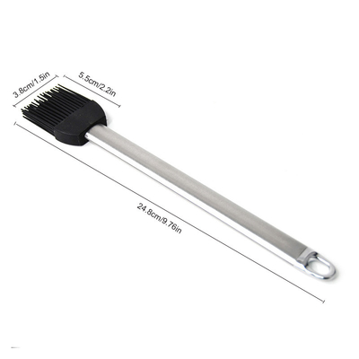 Pinceau de barbecue en silicone résistant aux températures élevées Manche en acier inoxydable Pinceau à huile de boulangerie Pinceau à gril BBQ Pinceau à griller