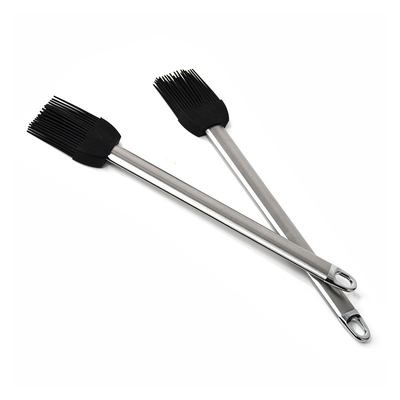 Pinceau de barbecue en silicone résistant aux températures élevées Manche en acier inoxydable Pinceau à huile de boulangerie Pinceau à gril BBQ Pinceau à griller