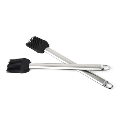 Pinceau de barbecue en silicone résistant aux températures élevées Manche en acier inoxydable Pinceau à huile de boulangerie Pinceau à gril BBQ Pinceau à griller
