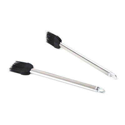 Pinceau de barbecue en silicone résistant aux températures élevées Manche en acier inoxydable Pinceau à huile de boulangerie Pinceau à gril BBQ Pinceau à griller