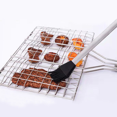 Pinceau de barbecue en silicone résistant aux températures élevées Manche en acier inoxydable Pinceau à huile de boulangerie Pinceau à gril BBQ Pinceau à griller